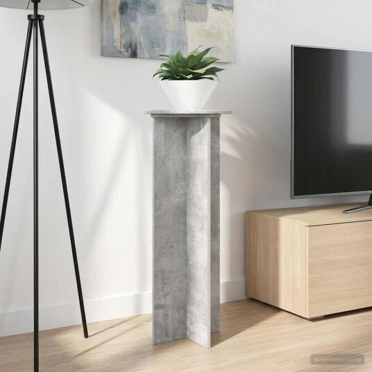 vidaXL Planteholder 2 pcs Betonggrå Ø40 x 100 cm Konstruert tre