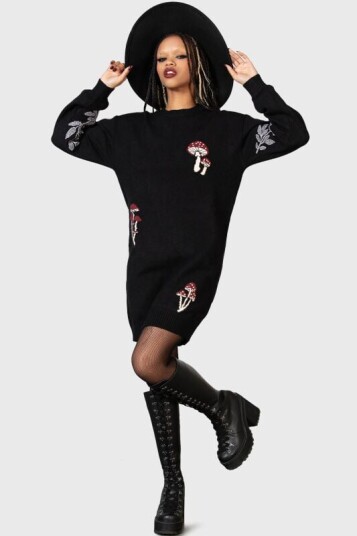Killstar Goth Middellang kjole Bitter Morelle Kjole XS til XL Damer svart Killstar Goth Middellang kjole Bitter Morelle Kjole XS til XL Damer svart