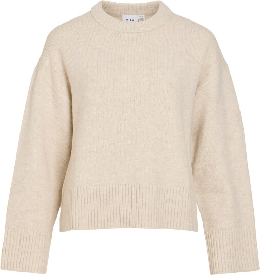 Vila Visia L/S O Neck Knit Pullover BIRCH M
