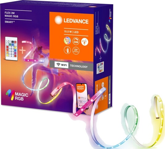 Ledvance - SMART+ Flex Magic Lighstrip - 350lm, 15W, WiFi, RGB 3m Ledvance - SMART+ Flex Magic Lighstrip - 350lm, 15W, WiFi, RGB 3m