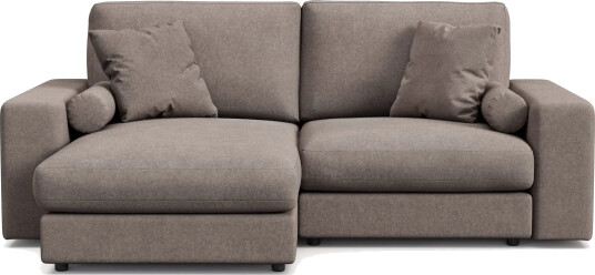 Arken Lyx 3 seter Vendbar L formet Dyp Divansofa i stoff Brun