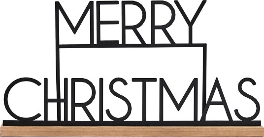 Ginger Ray Svart Metallskilt Merry Christmas NOEL-131