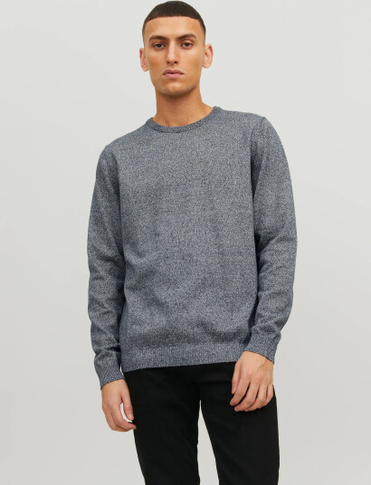 Jack & Jones Jjebasic Knit Crew Neck Noos Grey M Jack & Jones Jjebasic Knit Crew Neck Noos Grey M