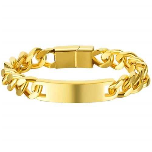 Golden Nickey stålarmbånd med lenkekjede. Golden Nickey stålarmbånd med lenkekjede.