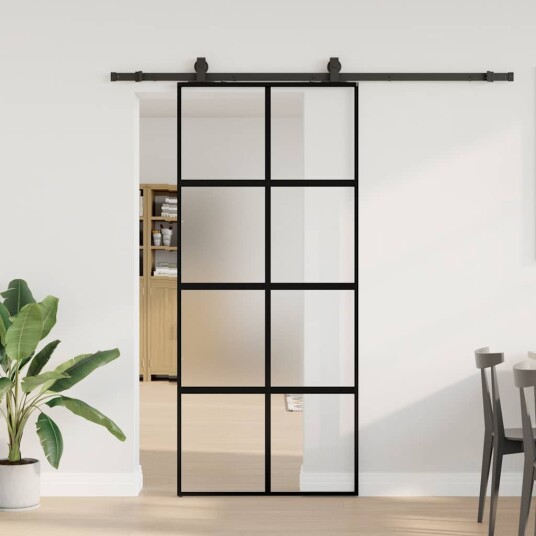 Svart 90x205cm Herdet Glass Svart 90x205cm Herdet Glass