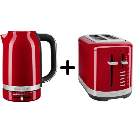 Kitchenaid 5KMT2109 Brødrister + 5KEK1701 Vannkoker rød