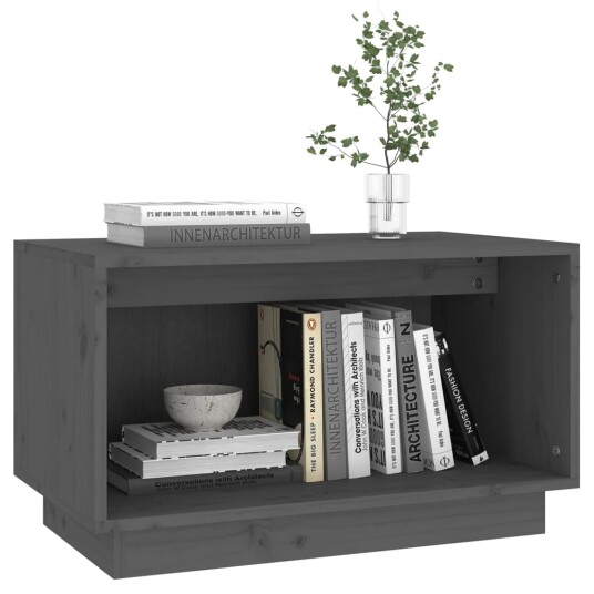 vidaXL TV-benk grå 60x35x35 cm heltre furu