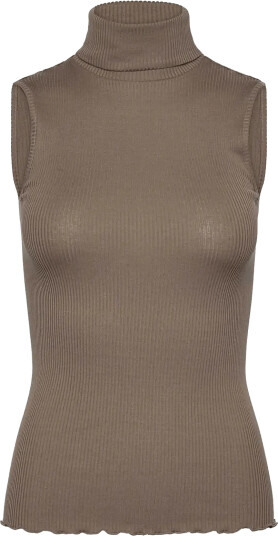 Rosemunde Rwbeatha Silk Sl Rollneck Top Brown L