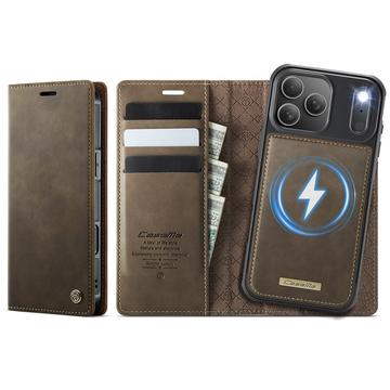 Caseme iPhone 17 Pro C49 2 i 1 avtakbar lommebokveske   MagSafe kompatibel RFID   Kaffe