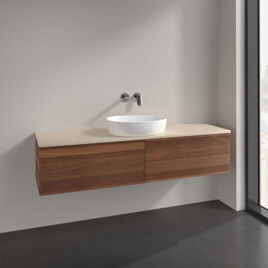 Villeroy & Boch Antao Servantskap med 2 skuffer 160x50x36 cm m/lys Valnøtt/Crème