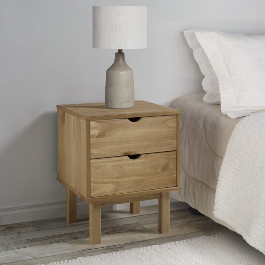 vidaXL Nattbord 46x39,5x57 cm heltre furu