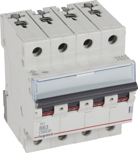 Legrand TX³ MCB automatsikring B63 4P 4M 6/6kA