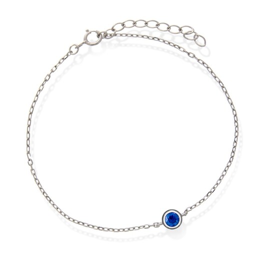Pan Jewelry, Armbånd i 925 sølv med blå zirkonia
