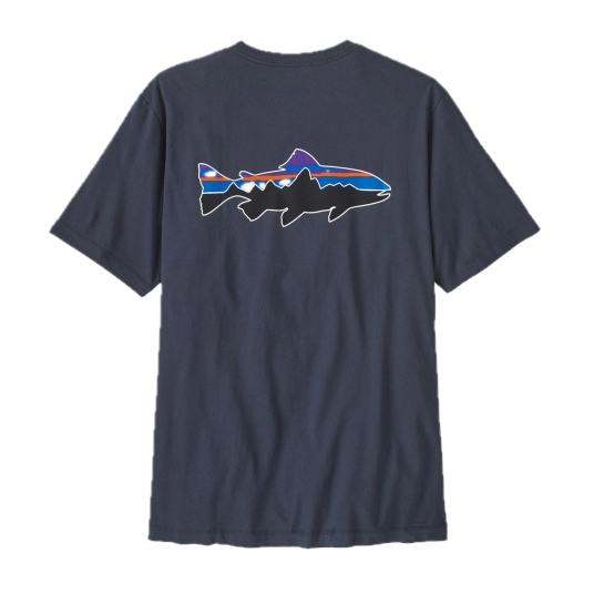 Patagonia M"s Fitz Roy Trout T shirt Smolder Blue M