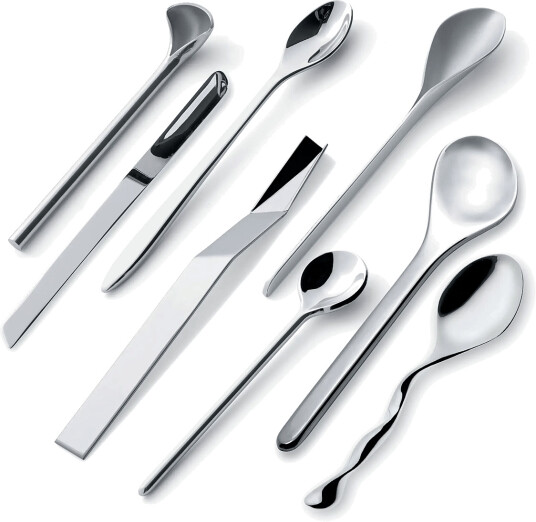 Alessi Set Of 8 Coffee Spoons In 18/10 Stainless Steel Mirror Polished   Silver   ONE SIZE
