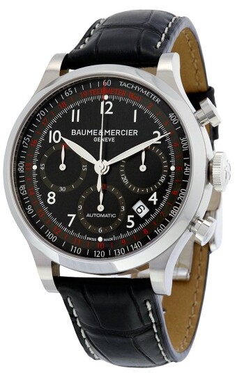 Baume & Mercier Herreklokke MOA10084 CAPELAND Sort/Lær Ø42 mm