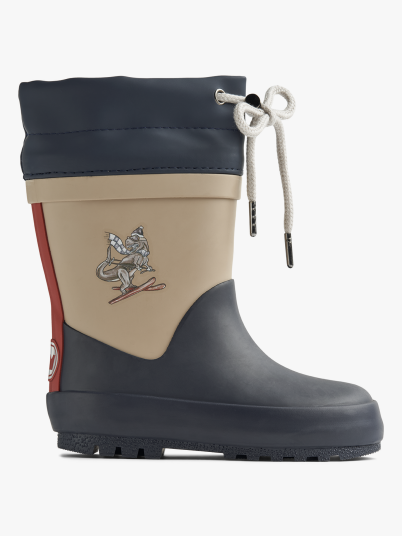 Wheat Rubber Boot Thermo Solid Blå 32