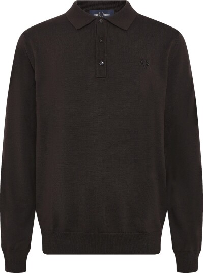 Fred Perry Classic Knitted Shirt Ls Brown S