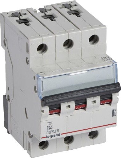 Legrand TX³ MCB automatsikring B4 3P 3M 6/6kA