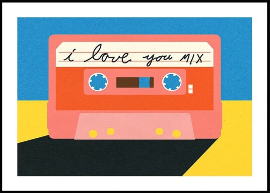 I Love You Mix Tape Plakat Plakat / 30x40cm