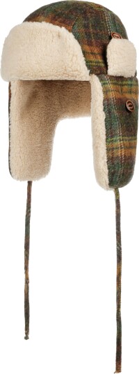 Stetson Men's Bomber Cap Wool Check Green/Dark Orange M, Green/Dark Orange