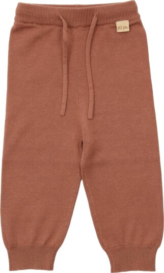 Petit Piao Pants Knit Plain Copper Brown (92 / 2 år)