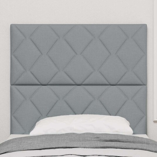 Sengegavl Diamant Blokker Design Lysegrå 100 cm Stoff