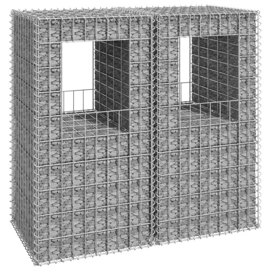 Gabionstolper 2 stk 50x50x100 cm jern Silver