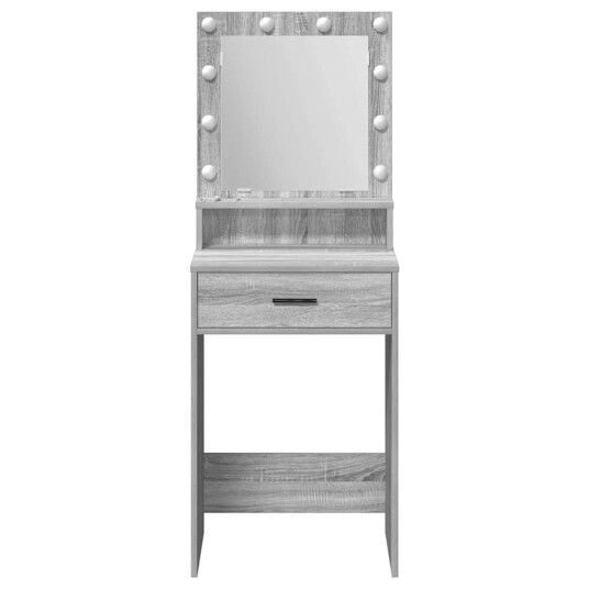 Smykkebord med LED lamper Grå Sonoma 50x41x135 cm Smykkebord med LED lamper Grå Sonoma 50x41x135 cm