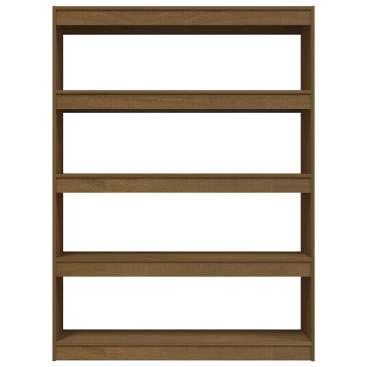 vidaXL Bokhylle/romdeler honningbrun 100x30x135,5 cm heltre furu