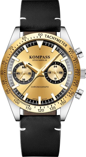Kompass Skyborne Chronograph Silver Black Gold