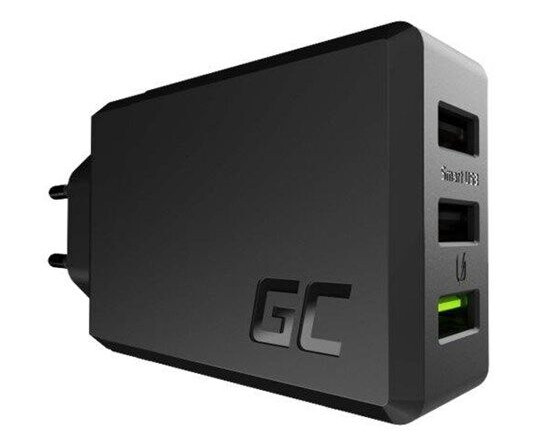 Green Cell ChargeSource 3 30W Hurtiglader med 3 USB-A Utganger Svart