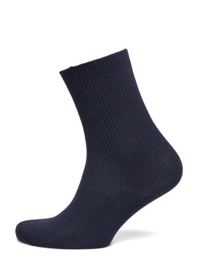 mp Denmark Fine Cotton Rib Socks - Navy - 37/39