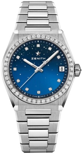 Zenith Dameklokke 16.9200.670 01.MI001 Defy Midnight Blå/Stål Ø36