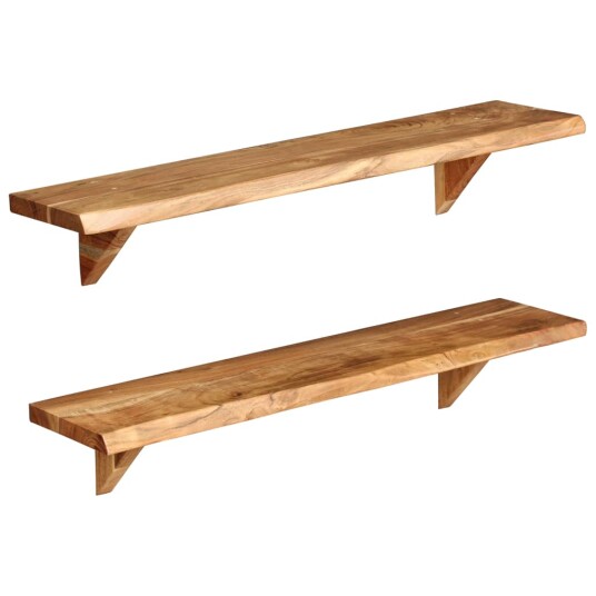 vidaXL Vegghyller 2 stk 90x20x16 cm heltre akasie