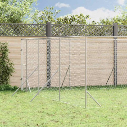 Vidaxl Utendørs Hundekennel Sølv 6X10X2 M Galvanisert Stål