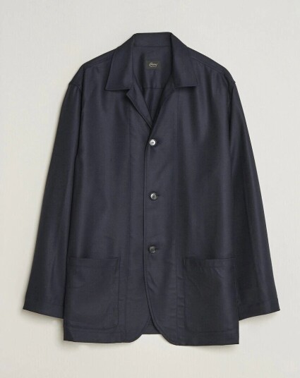 Brioni Wool/Cashmere Shirt Jacket Navy