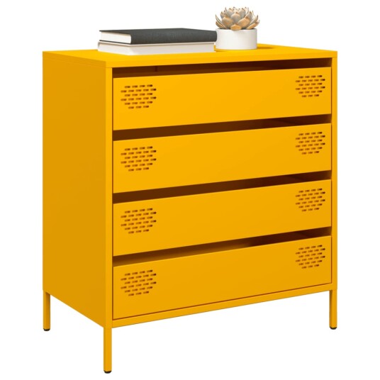 Skjenk sennepsgul 68x39x73,5 cm kaldvalset stål 8721102930461