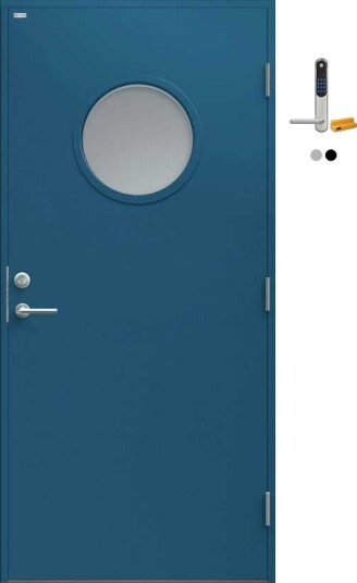 Ytterdør Diplomat Rose Klart Glass med Yale Doorman Classic Home