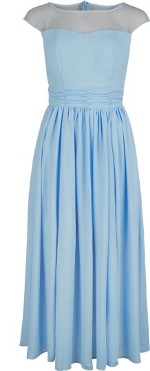 H&R London Lang kjole Pippa Sky Blue Bridesmaid Dress XS til XXL Damer blå