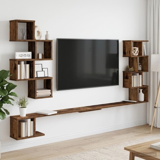 vidaXL Vegghengt TV hylle Gammelt tre 180 x 15 x 94 cm Konstruert tre