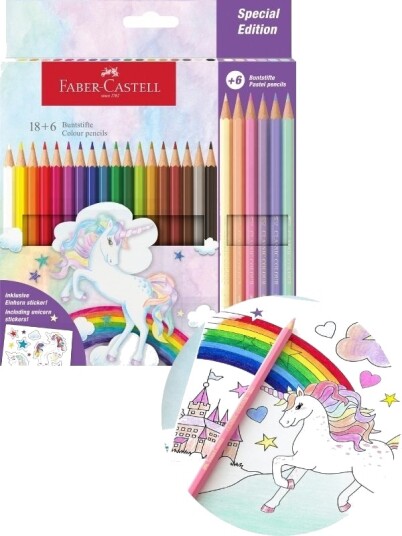 Faber-Castell fargeblyanter 18 farger + 6 pastellfarger
