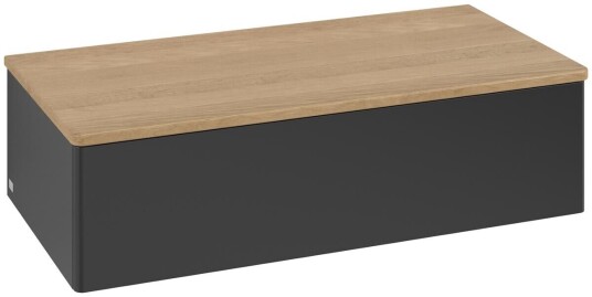 Villeroy & Boch Villeroy & Boch Antao Sideskap 100x50x26,8 cm m/lys Sort Matt/Eik Villeroy & Boch Villeroy & Boch Antao Sideskap 100x50x26,8 cm m/lys Sort Matt/Eik