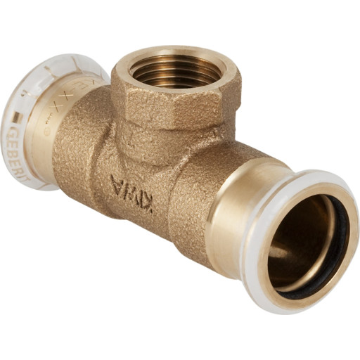 Geberit Mapress Kobber T-rør med Innvendige Gjenger Pressfitting 42mmx1/2"X42mm