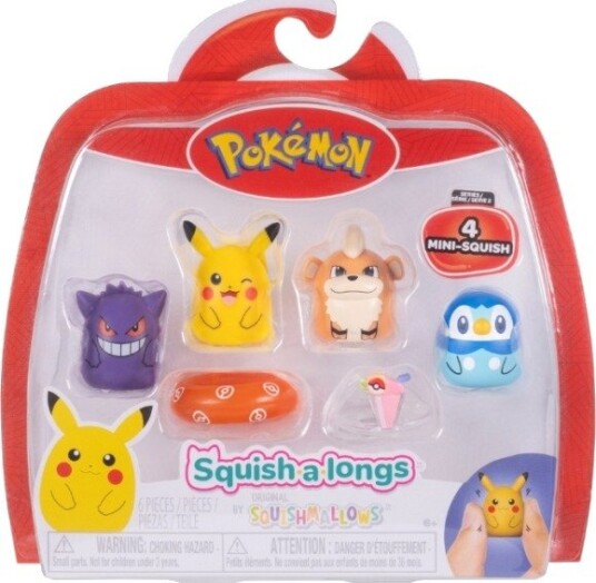 Squishmallows SQUISHALONGS POKEMON 4 PK GENGAR/PIKACHU/PIPLUP/GR Squishmallows SQUISHALONGS POKEMON 4 PK GENGAR/PIKACHU/PIPLUP/GR
