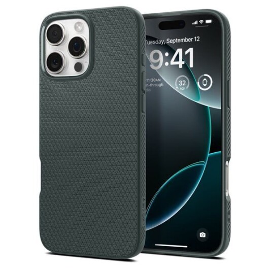 Spigen Liquid Air TPU-deksel i Mørkegrønn for iPhone 16 Pro Max