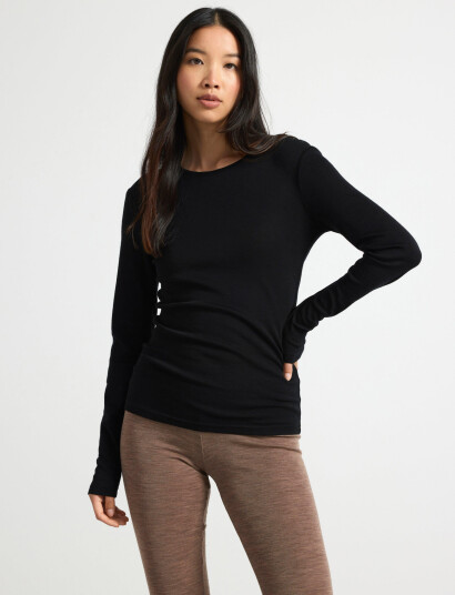 Lindex Top Merino Wool Ls - Black - XS