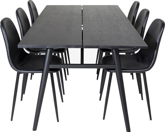 Venture Home Spisegruppe Saltö inkl. 6 stk spisestoler Penally Svart Venture Home Spisegruppe Saltö inkl. 6 stk spisestoler Penally Svart