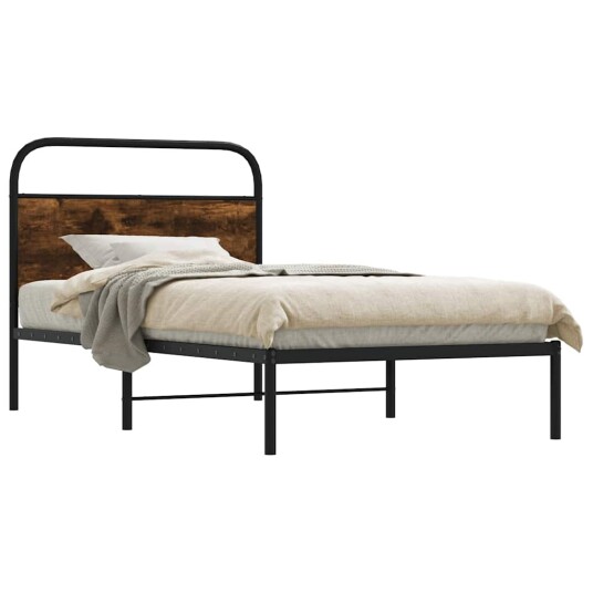 Sengeramme uten madrass røkt eik 100x200 cm konstruert tre 8721158562982