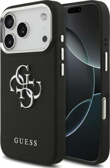 GUESS Grained Big 4G Classic Logo case for iPhone 17 Pro - black